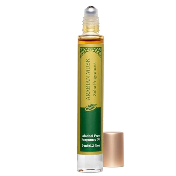 Zoha | Arabian Musk Perfume Oil, Alcohol-Free Arabian Perfume for Women and Men | Vegan, Hypoallergenic Fragrance Oil Roll On Perfume | 9 ml/0.30 Oz