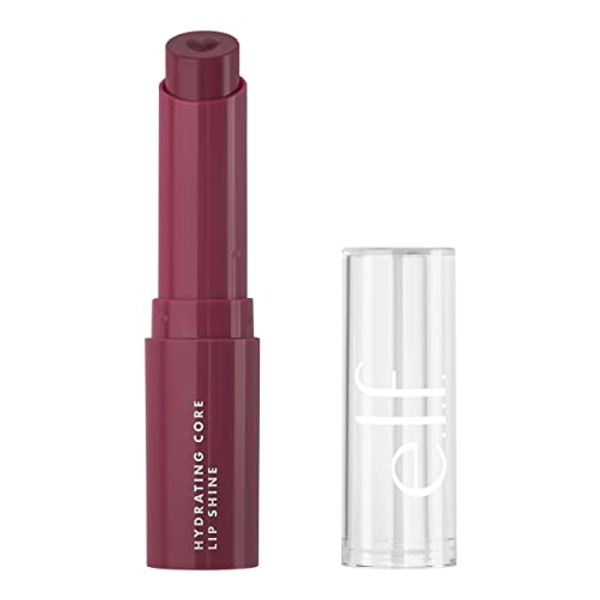 e.l.f. Hydrating Core Lip Shine, Conditioning & Nourishing Lip Balm, Sheer Color Tinted Chapstick, Delightful, 0.09 Oz