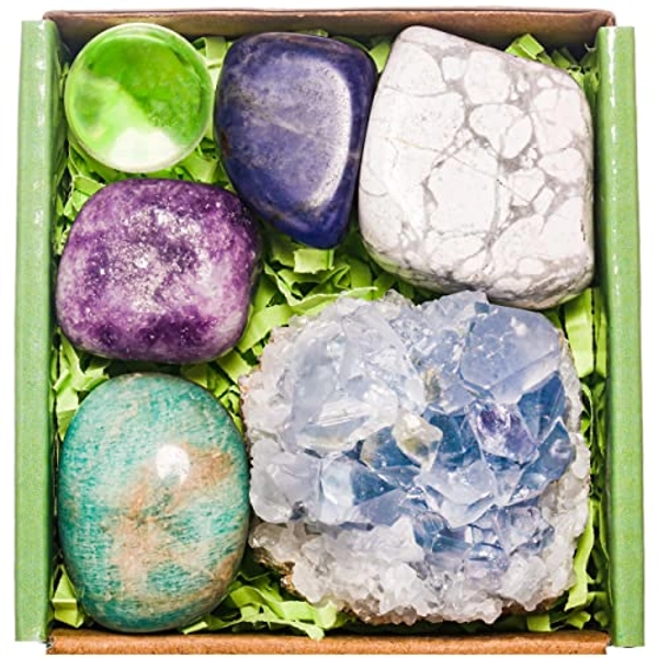 QianCannaor Crystals and Healing Stones Set for Anxiety, Relaxation Spiritual Crystals and Gift for Metaphysical, Witchcraft, Meditation, Manifestation, Zen, Reiki, Fengshui