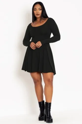 Black Long Sleeve Evil Cheerleader Dress