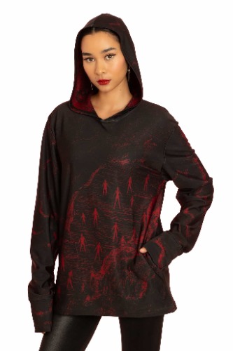 The Enigma of Amigara Fault Oversized Hoodie Sweater | XL / Red