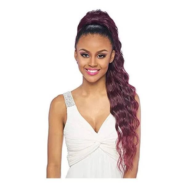 Harlem125 Synthetic Hair Drawstring Ponytail Feather Tip V Shape Samba-153 (BLOND)