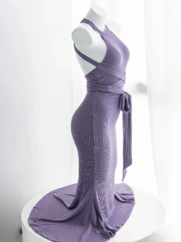 Soul Snatch | "Tiktok Viral" Snatched Virgin Killer Dress - M 120~150 pounds / Purple