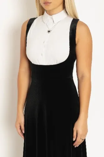 Velvet Black Underbust Maxi Dress