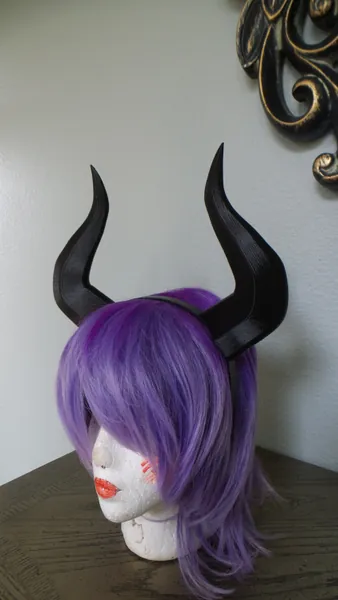 Mt Lady inspired Matador-Bull-horns-purple 3D printed light and seamless headband comic-con cosplay horns