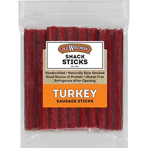 Old Wisconsin Turkey Sausage Snack Sticks, Naturally Smoked, Ready to Eat, High Protein, Low Carb, Keto, Gluten Free, 28 Ounce Resealable Package - 1.75 Pound (Pack of 1) - Turkey
