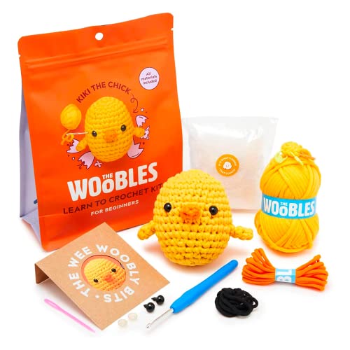 The Woobles Beginners Crochet Kit with Easy Peasy Yarn as seen on Shark Tank - with Step-by-Step Video Tutorials - Kiki The Chick - Chick