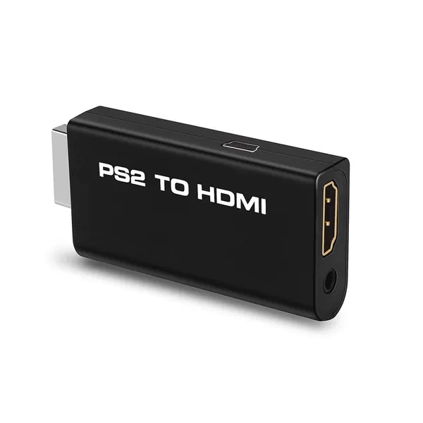 PS2 to HDMI Converter, Video Converter PS2 to HDMI Converter with 3.5mm Audio Output for HDTV HDMI Monitor Supports All PS2 Display Modes