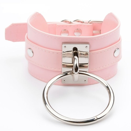 Classic O Ring Choker - Pink Silver