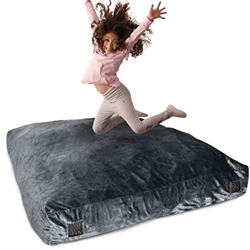 Milliard Crash Pad Sensory Pad with Foam Blocks for Kids and Adults with Washable Cover (5 feet x 5 feet) Grey - Grey