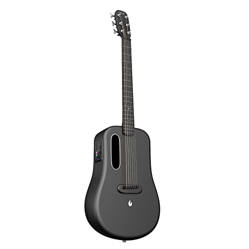 LAVA ME 3 Carbon Fiber Guitar Acoustic Electric Smart Guitar with Tuner, Recording and Beat Functions, Multiple Performance Effects, Beginners, Adults, Right Travel Guitar(38inch Space Grey Ideal Bag) - 38 inch + Ideal Bag - Space Grey