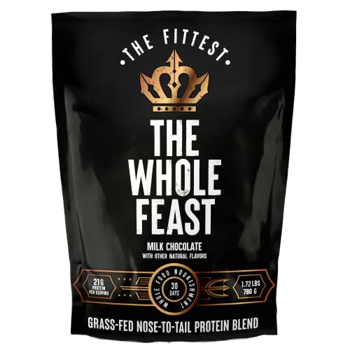 Whole Feast Carnivore Protein Powder/Delicious Cocoa Chocolate — Nose-to-Tail Organ Blend (Liver, Colostrum, Whole Bone, Heart) “Strength Makes All Other Values Possible” | The Fittest - Chocolate