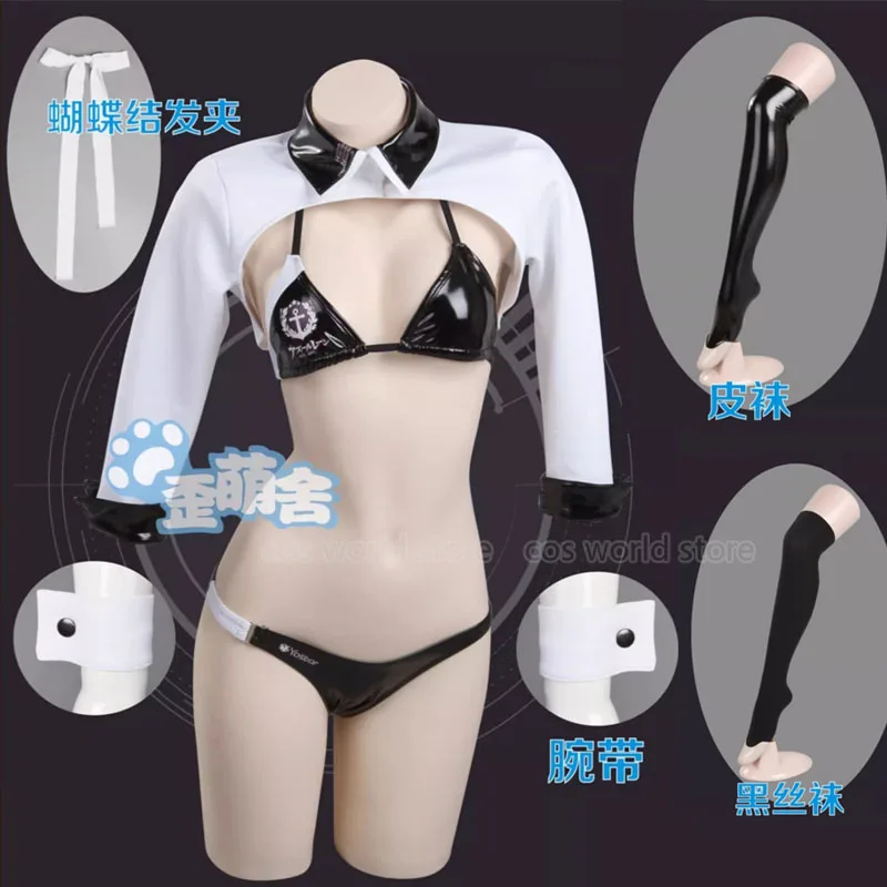 Game Azur Lane Ijn Takao Ijn Atago Cosplay Kostuums Vrouwen Sexy Pu Lederen Bodysuit Sokken Pak Bunny Girl Jumpsuit Race Uniform - AliExpress 200000532