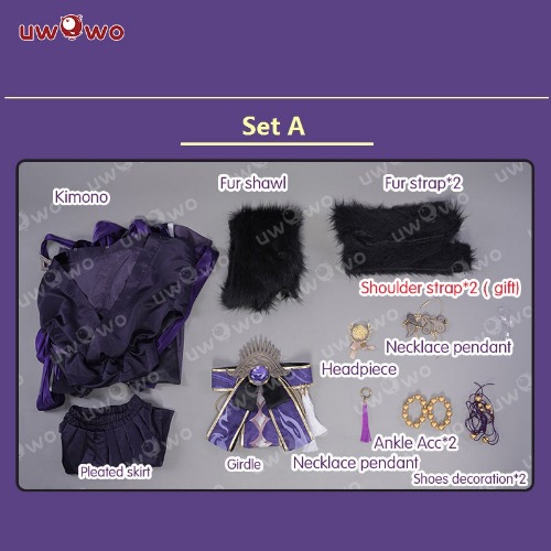 【In Stock】Uwowo Game Azur Lane IJN Musashi Kimono Fox Cosplay Costume - 【In Stock】Set A (Costume)：S-M