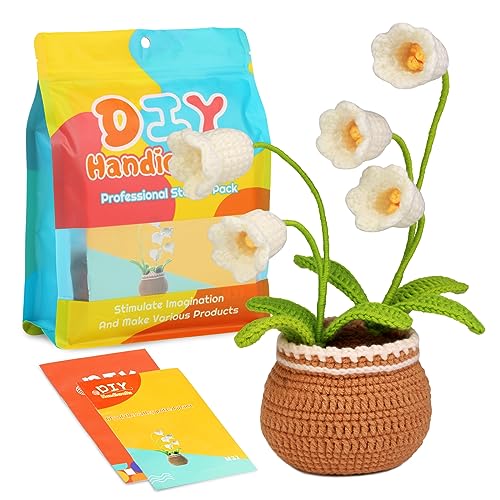 Kit per uncinetto per principianti, kit per uncinetto Bell Orchid Kit per uncinetto per principianti per principianti assoluti adulti, kit per uncinetto con tutorial video passo-passo (Bell Orchid) - Bell Orchid