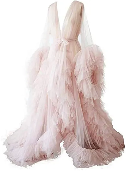 Abito da donna Tulle Accappatoio Prospettiva Maternità Tulle Robe Fotografia Accappatoio Donna