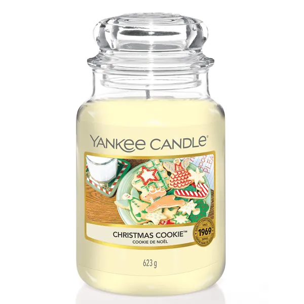 Yankee Candle Christmas Cookie Candela profumata in giara grande, Fino a 150 ore di combustione