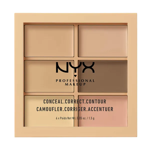 NYX Professional Makeup Palette Conceal, Correct, Contour Correttori, Texture Cremosa, Tonalità Light