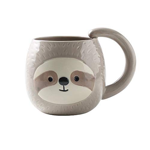 Bradipo tazza di caffè tazza da tè da viaggio carino Tazza con animali Novità animato Bicchieri in ceramica per gli amanti della Bradipi Compleanno Giorno del Ringraziamento Regali di Natale 330 ml