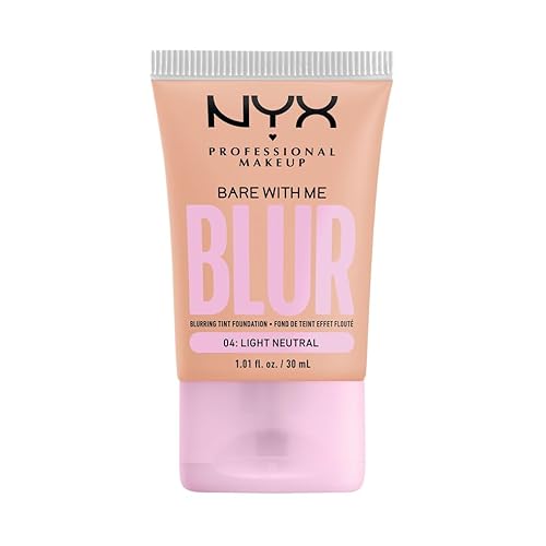 NYX Professional Makeup Fondotinta Effetto Blur, Con Coprenza Media, Finish Matte, Con Niacinamide, Matcha e Glicerina, Fino a 12 Ore d'Idratazione, Bare With Me Blur, Tonalità: Lt Neutral, 30 ml - 04 Light Neutral