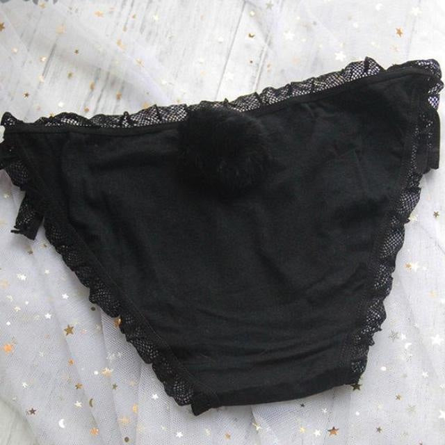 Bunny Tail Undies - Black