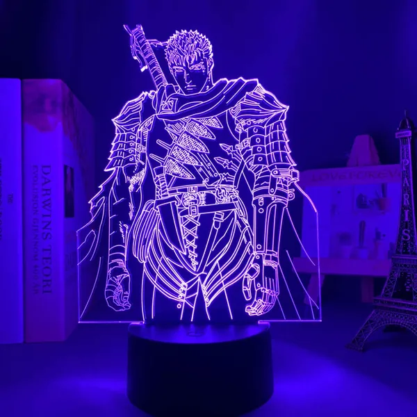 JZSDGB 3D Anime Lamp Led Light Berserk Guts Figure for Bedroom Decorative Night Light Birthday Kids Room Tae Manga Berserk-Touch Control, 21956 - 