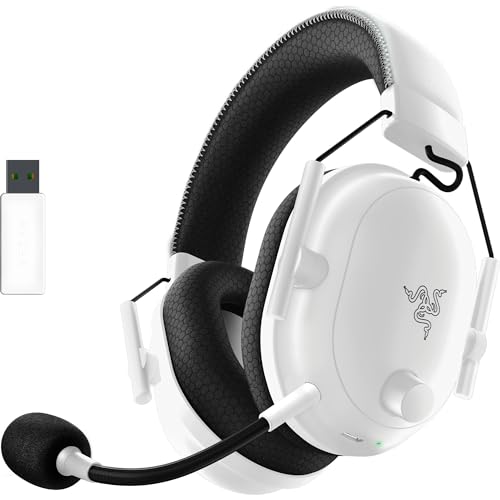 Razer BlackShark V2 Pro Wireless Gaming Headset 2023 Edition: Detachable Mic - Pro-Tuned FPS Profiles - 50mm Drivers - Noise-Isolating Earcups w/Ultra-Soft Memory Foam - 70 Hr Battery Life - White - White