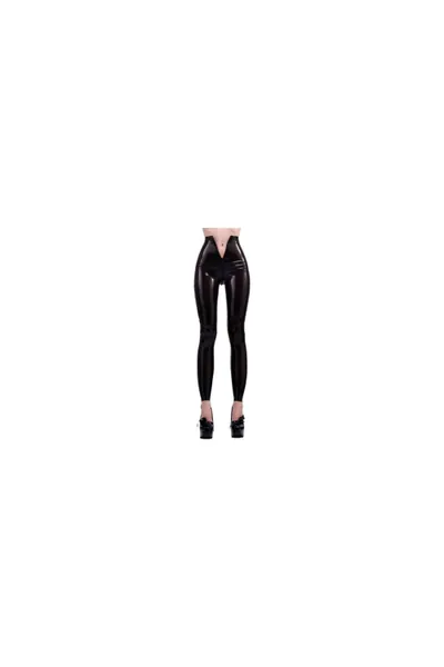 Latex Rubber Leggings Two way zip