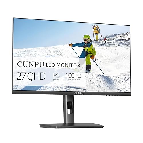 27Inch QHD 2560x1440p 100Hz Gaming Office Monitor, IPS Ultra-Thin Bezel, HDMI/DP, Height/Tilt/Swivel/Pivot, 100% sRGB, ΔE<2, Built-in Dual Speakers, Eye Care, PC Monitor for Office and Home - 27 inch - QHD 100Hz