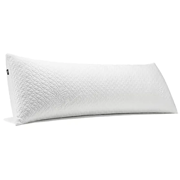 Rainmr Extra Thick Body Pillow Memory Foam – Long Pillow for Adults – Thicker Inner Case – Soft & Cooling Double Pillowcases, 20 x 54 inches