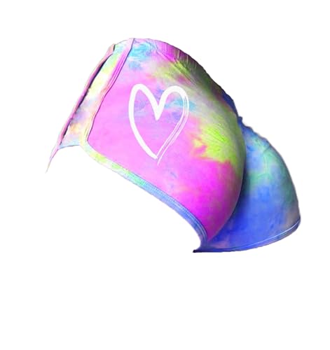 Summer Women's Workout Shorts Tie Dye Colorful Pattern Athletic Shorts Women Dolphin Shorts Yoga Pants - Small - Pink