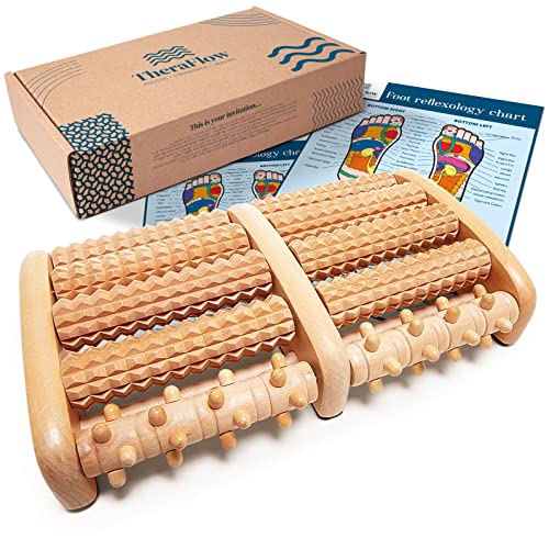 TheraFlow Foot Massager Roller for Plantar Fasciitis Relief and Foot Pain Relief - Massage Roller for Foot Health. Foot Massage Tool, Gifts for Women and Men, Foot Roller Perfect for Relaxation - Single Reflexology