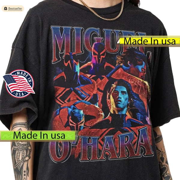 Miguel OHara Spiderman Across The Spider-Verse Vintage T-Shirt