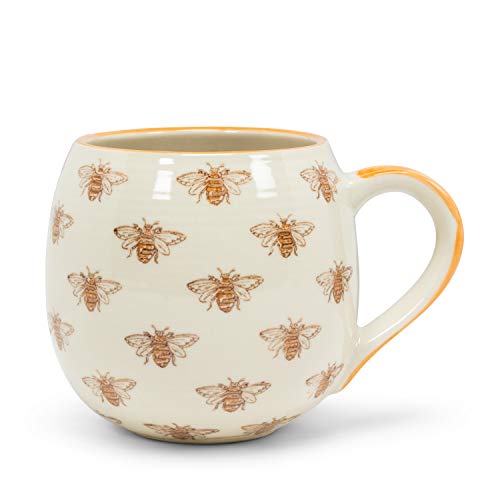 Abbott Collection 27-Ballon Allover Bee Ball Mug, 1 Count (Pack of 1), Ivory/Yellow - Allover Bee