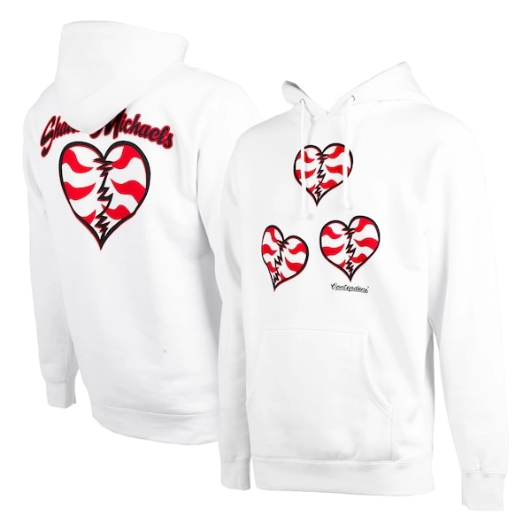 Men's Contenders Clothing White Shawn Michaels Zebra Hearts Pullover Hoodie