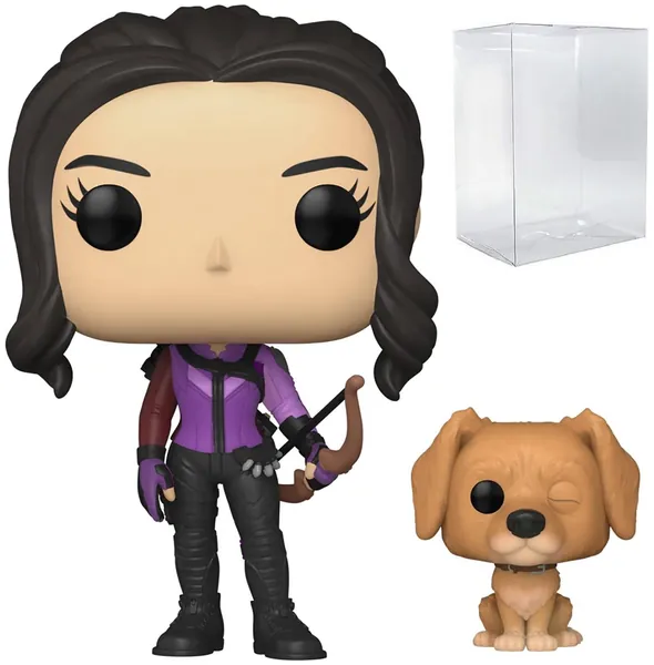 Marvel: Hawkeye - Kate Bishop with Lucky The Pizza Dog Funko Pop! Vinyl Figure (Bundled with Compatible Pop Box Protector Case)
