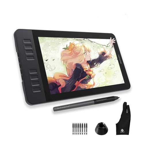GAOMON PD1161 11.6-inch Drawing Tablet with Screen, Digital Art Tablet with Battery-Free Stylus, Tilt Support, 8 Shortcut Keys for Design, Animation, Photo Editing, Work with Mac, Windows PC - 11.6 Inch - no stand