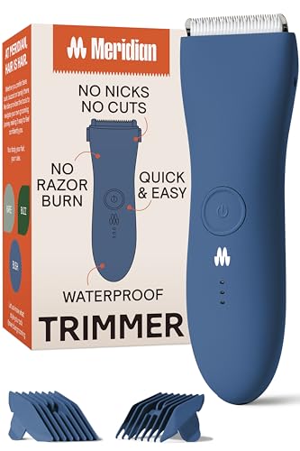 MERIDIAN Bikini Trimmer for Women and Body Hair Trimmer for Men - No Nick, No Cut, No Razor Burn Pubic, Groin and Body Shaver - Waterproof & Rechargeable Electric Full Body Groomer - Ocean - Ocean