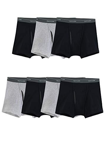 Fruit of the Loom Men's Coolzone Boxer Briefs, Moisture Wicking & Breathable, Assorted Color Multipacks - 7 - Short Leg - 7 Pack - Black/Gray - Small