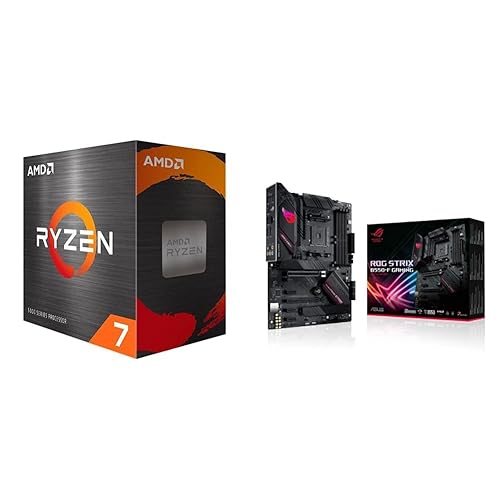 AMD Ryzen 7 5700G 8-Core, 16-Thread Unlocked Desktop Processor & ASUS ROG Strix B550-F Gaming AMD AM4 Zen 3 Ryzen 5000 & 3rd Gen Ryzen ATX Gaming Motherboard - Processor + ROG Strix B550-F Motherboard