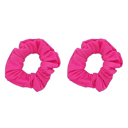 Set of 2 Solid Scrunchies - Hot Pink - Hot Pink