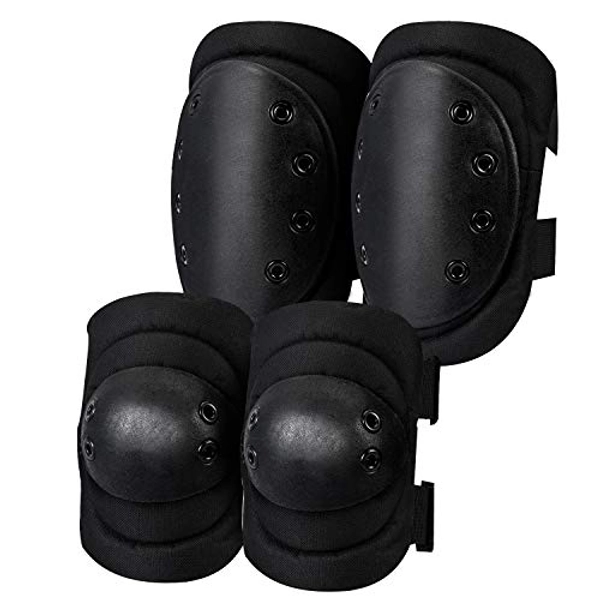 Tactical Knee Pads ,Airsoft Knee & Elbow Protective Pads Guard for Army, Paintball, Hunting and Anyother Outdoor Sports
