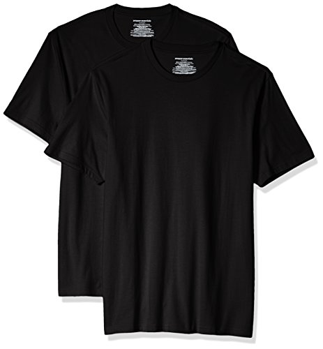 Amazon Essentials Men's Slim-Fit Short-Sleeve Crewneck T-Shirt, Pack of 2 - X-Large - Black - No Pocket