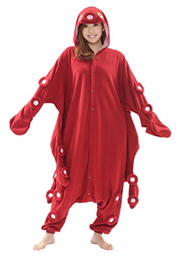 SAZAC Octopus Onesie Jumpsuit Halloween Costume Red