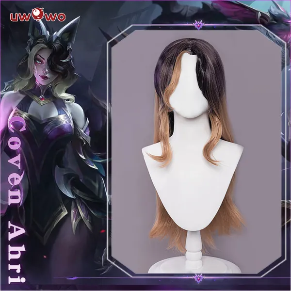 Uwowo Game League of Legends Coven Ahri Cosplay Wig 75cm Purple linen Hair