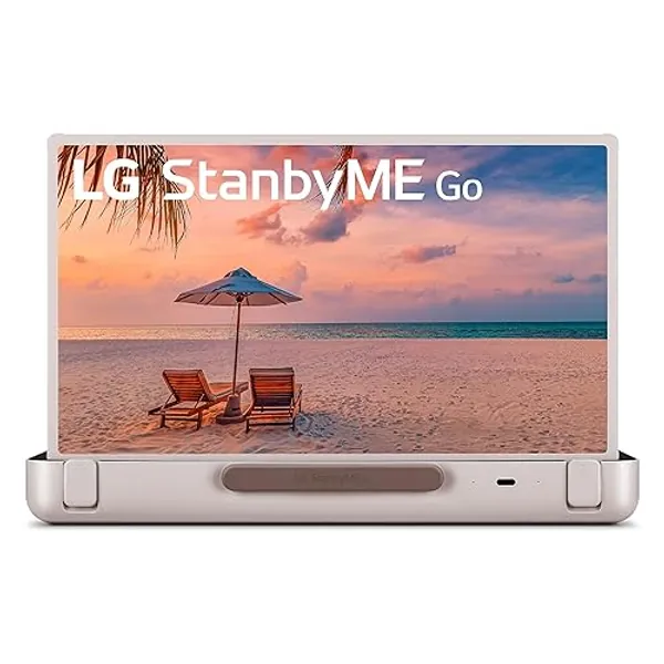 LG 27-Inch StanbyME Go Portable Smart 1080P Touch Screen (27LX5QKNA, 2023 Model), Calming Beige - StanbyMe Go