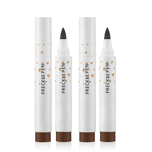 Freckle Pen 2 Pcs Dark Brown Waterproof Lasting Natural Like Face Freckle Makeup Pen 0.17 Fl Oz - Dark Brown