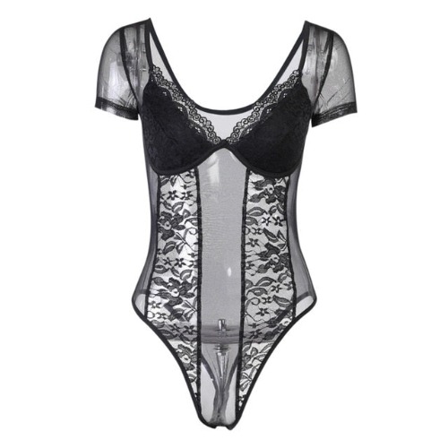 'Survival' Black Gothic Bodysuit - L / Black