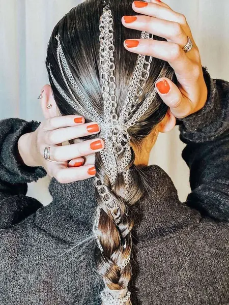 4 Stücke Haar Accessories mit Kette