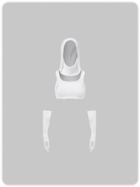 Y2k White Hooded Cut out Top Women Top